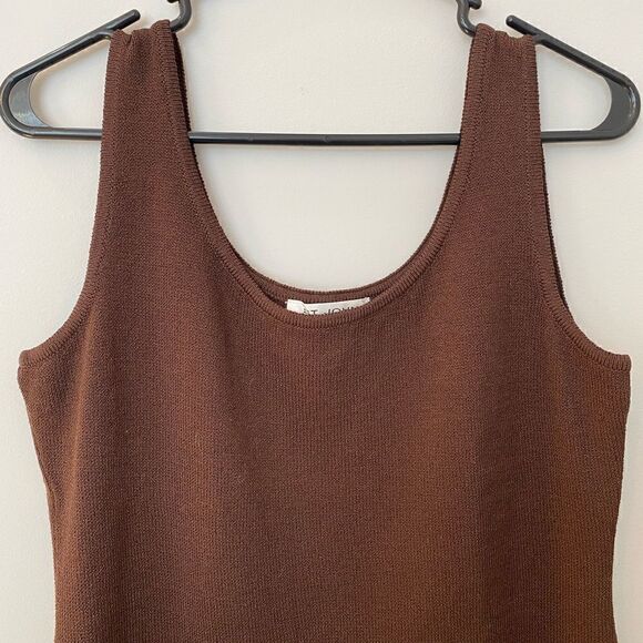 St. John Brown Knitted Top Women Size S - Picture 2 of 5